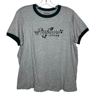 MODCLOTH Herbivore Ringer Tee Heather Grey 1X